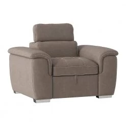 Warrick Taupe Microfiber Accent Chair with Pull-out Ottoman by EVERGLADE HOME -EVERGLADE HOME Shop taupe everglade home accent chairs lx 8228tp 1 1f 1000