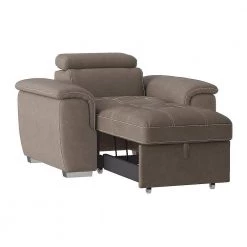 Warrick Taupe Microfiber Accent Chair with Pull-out Ottoman by EVERGLADE HOME -EVERGLADE HOME Shop taupe everglade home accent chairs lx 8228tp 1 44 1000