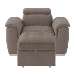 Warrick Taupe Microfiber Accent Chair with Pull-out Ottoman by EVERGLADE HOME -EVERGLADE HOME Shop taupe everglade home accent chairs lx 8228tp 1 4f 1000