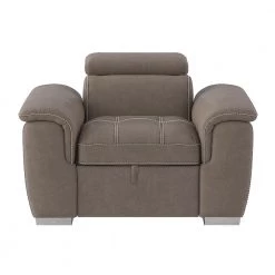 Warrick Taupe Microfiber Accent Chair with Pull-out Ottoman by EVERGLADE HOME