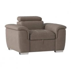 Warrick Taupe Microfiber Accent Chair with Pull-out Ottoman by EVERGLADE HOME -EVERGLADE HOME Shop taupe everglade home accent chairs lx 8228tp 1 c3 1000