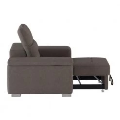Wystan Taupe Textured Microfiber Accent Chair with Pull-out Ottoman by EVERGLADE HOME -EVERGLADE HOME Shop taupe everglade home accent chairs lx 9808stp 1 44 1000