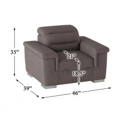 Wystan Taupe Textured Microfiber Accent Chair with Pull-out Ottoman by EVERGLADE HOME -EVERGLADE HOME Shop taupe everglade home accent chairs lx 9808stp 1 66 1000