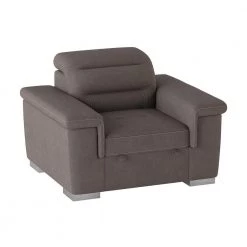Wystan Taupe Textured Microfiber Accent Chair with Pull-out Ottoman by EVERGLADE HOME -EVERGLADE HOME Shop taupe everglade home accent chairs lx 9808stp 1 c3 1000