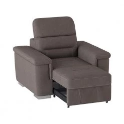 Wystan Taupe Textured Microfiber Accent Chair with Pull-out Ottoman by EVERGLADE HOME -EVERGLADE HOME Shop taupe everglade home accent chairs lx 9808stp 1 fa 1000