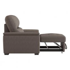 Maja Taupe Textured Microfiber Accent Chair with Pull-out Ottoman by EVERGLADE HOME -EVERGLADE HOME Shop taupe everglade home accent chairs lx 9858tp 1 4f 1000