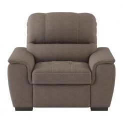 Maja Taupe Textured Microfiber Accent Chair with Pull-out Ottoman by EVERGLADE HOME