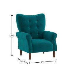 Cecily Teal Velvet Tufted Back Club Accent Chair by EVERGLADE HOME -EVERGLADE HOME Shop teal everglade home accent chairs lx 1046tl 1 40 1000