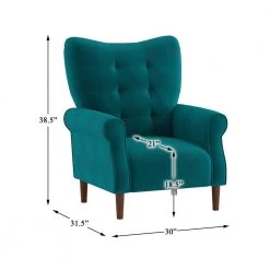 Cecily Teal Velvet Tufted Back Club Accent Chair by EVERGLADE HOME -EVERGLADE HOME Shop teal everglade home accent chairs lx 1046tl 1 44 1000