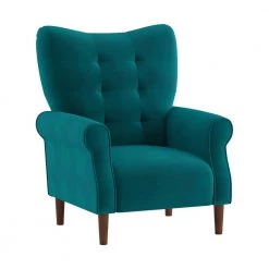 Cecily Teal Velvet Tufted Back Club Accent Chair by EVERGLADE HOME -EVERGLADE HOME Shop teal everglade home accent chairs lx 1046tl 1 c3 1000