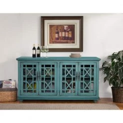 Elegant Teal Glass TV Stand Fits TVs Up to 65 in. with Cable Management by Martin Svensson Home 15 Elegant Teal Glass TV Stand Fits TVs Up to 65 in. with Cable Management by Martin Svensson Home -EVERGLADE HOME Shop teal martin svensson home tv stands 91001 44 1000