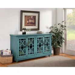 Elegant Teal Glass TV Stand Fits TVs Up to 65 in. with Cable Management by Martin Svensson Home 16 Elegant Teal Glass TV Stand Fits TVs Up to 65 in. with Cable Management by Martin Svensson Home -EVERGLADE HOME Shop teal martin svensson home tv stands 91001 fa 1000