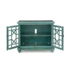 Elegant Teal Composite TV Stand Fits TVs Up to 42 in. with Removable Shelves by Martin Svensson Home -EVERGLADE HOME Shop teal martin svensson home tv stands 91031 4f 1000