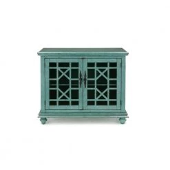 Elegant Teal Composite TV Stand Fits TVs Up to 42 in. with Removable Shelves by Martin Svensson Home