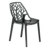 Cornelia Modern Spring Cut-Out Tree Design Stackable Dining Chair in Transparent Black by Leisuremod