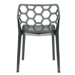 Dynamic Plastic Modern Honey Comb Design Kitchen and Dining Side Chair Transparent Black by Leisuremod -EVERGLADE HOME Shop transparent black leisuremod dining chairs dc19tbl 1f 1000