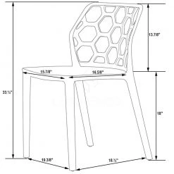 Dynamic Plastic Modern Honey Comb Design Kitchen and Dining Side Chair Transparent Black by Leisuremod -EVERGLADE HOME Shop transparent black leisuremod dining chairs dc19tbl 31 1000