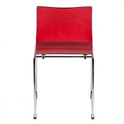 Lima Mid-Century Modern Acrylic Lightweight Kitchen & Dining Side Chair Set of 2 In Transparent Red by Leisuremod -EVERGLADE HOME Shop transparent red leisuremod dining chairs lc19tr2 4f 1000