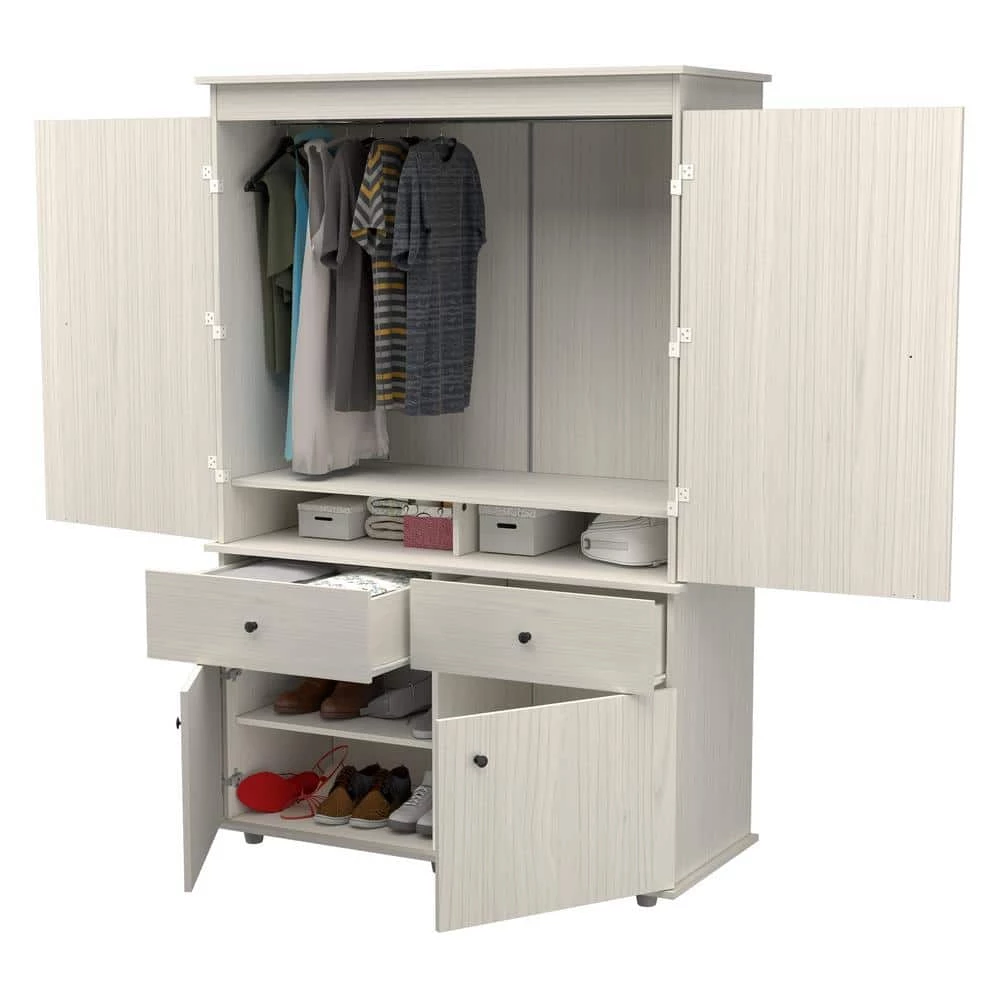 Washed Oak Armoire 70.9 in. H x 47.2 in. W x 19.9 in. D by Inval 4 Washed Oak Armoire 70.9 in. H x 47.2 in. W x 19.9 in. D by Inval - Image 4