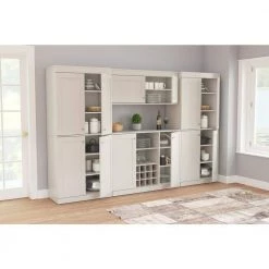 4-Piece Buffet with Wine Storage in Washed Oak by Inval -EVERGLADE HOME Shop washed oak inval bar cabinets bf gp5 31 1000