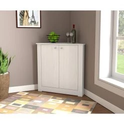 32.09 in.Washed Oak Wood 2-shelf Corner Bookcase by Inval -EVERGLADE HOME Shop washed oak inval bookcases bookshelves gm 1540 31 1000