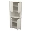 72.05 in. Washed Oak Wood 3-shelf Corner Bookcase by Inval