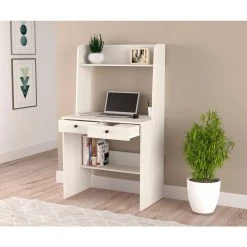 31.5" W Washed Oak Computer Desk with 2 drawers by Inval 11 31.5" W Washed Oak Computer Desk with 2 drawers by Inval -EVERGLADE HOME Shop washed oak inval computer desks cc 8101 31 1000