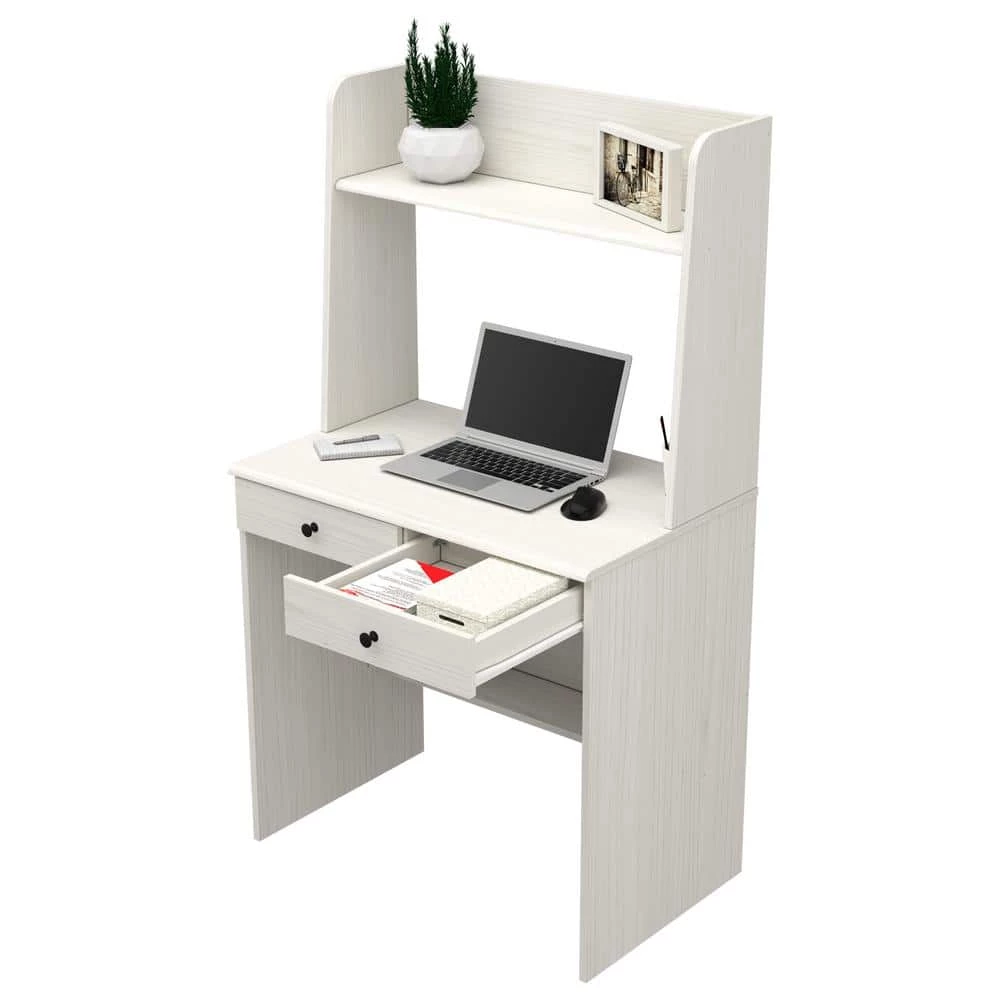 31.5" W Washed Oak Computer Desk with 2 drawers by Inval 4 31.5" W Washed Oak Computer Desk with 2 drawers by Inval - Image 4