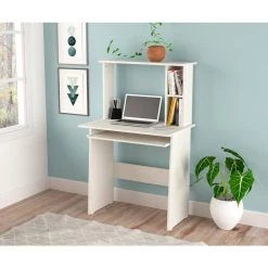 31.5 in. W Washed Oak Computer Desk with Slide-Out Keyboard Tray by Inval -EVERGLADE HOME Shop washed oak inval computer desks cc 8801 31 1000