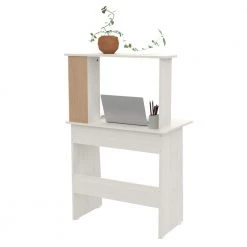 31.5 in. W Washed Oak Computer Desk with Slide-Out Keyboard Tray by Inval -EVERGLADE HOME Shop washed oak inval computer desks cc 8801 66 1000