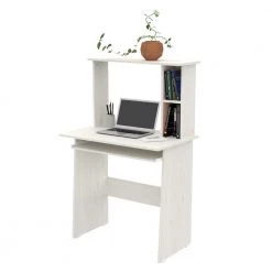 31.5 in. W Washed Oak Computer Desk with Slide-Out Keyboard Tray by Inval -EVERGLADE HOME Shop washed oak inval computer desks cc 8801 77 1000