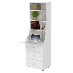 23.7 in. Washed Oak Rectangular 3 -Drawer Computer Desk with Shelves by Inval -EVERGLADE HOME Shop washed oak inval computer desks ce 7601 40 1000