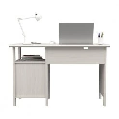 47" W Washed Oak 1 Drawer Computer Desk with Open Cubicle by Inval -EVERGLADE HOME Shop washed oak inval computer desks es 16403 66 1000