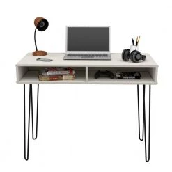 41.9 in. W Washed Oak Computer Desk with 2-Open Cubicles by Inval -EVERGLADE HOME Shop washed oak inval computer desks es 16903 4f 1000