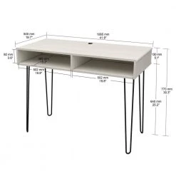 41.9 in. W Washed Oak Computer Desk with 2-Open Cubicles by Inval -EVERGLADE HOME Shop washed oak inval computer desks es 16903 c3 1000