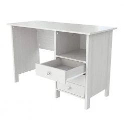 47.01 in. Washed Oak Rectangular 3 -Drawer Computer Desk with Shelf by Inval