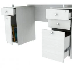 47.01 in. Washed Oak Rectangular 3 -Drawer Computer Desk with Shelf by Inval -EVERGLADE HOME Shop washed oak inval computer desks es 3303 77 1000