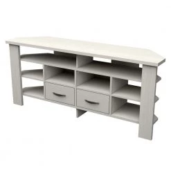 59.1 in. Washed Oak Wood Corner TV Stand Fits TVs up to 60 in. by Inval