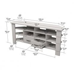 59.1 in. Washed Oak Wood Corner TV Stand Fits TVs up to 60 in. by Inval -EVERGLADE HOME Shop washed oak inval tv stands mtv 21619 c3 1000
