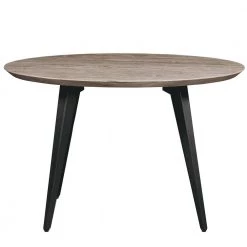 Ravenna 47 in. Modern Round Wood Dining Table with Metal Legs in Weathered Oak by Leisuremod -EVERGLADE HOME Shop weathered oak leisuremod kitchen dining tables rtm47wo c3 1000