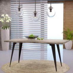 Ravenna Modern Rectangular Wood 63" Dining Table with Metal Legs in Weathered Oak by Leisuremod 17 Ravenna Modern Rectangular Wood 63" Dining Table with Metal Legs in Weathered Oak by Leisuremod -EVERGLADE HOME Shop weathered oak leisuremod kitchen dining tables rtm63wo 31 1000