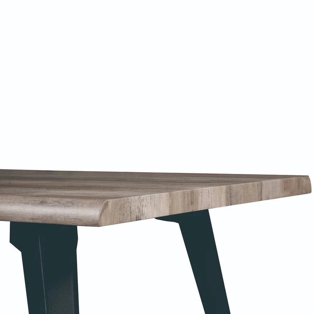 Ravenna Modern Rectangular Wood 63" Dining Table with Metal Legs in Weathered Oak by Leisuremod 6 Ravenna Modern Rectangular Wood 63" Dining Table with Metal Legs in Weathered Oak by Leisuremod - Image 6