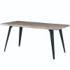 Ravenna Modern Rectangular Wood 63" Dining Table with Metal Legs in Weathered Oak by Leisuremod