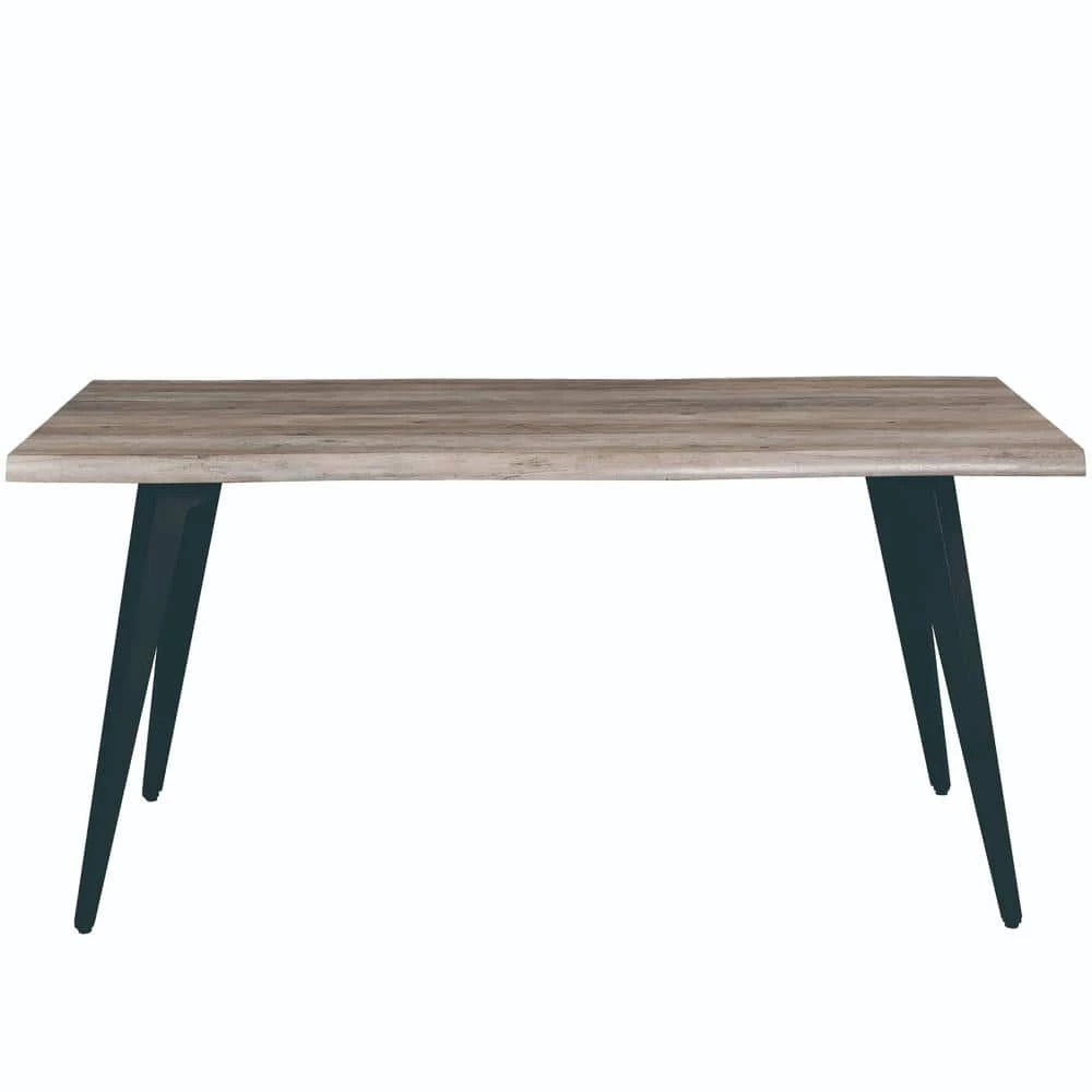 Ravenna Modern Rectangular Wood 63" Dining Table with Metal Legs in Weathered Oak by Leisuremod 3 Ravenna Modern Rectangular Wood 63" Dining Table with Metal Legs in Weathered Oak by Leisuremod - Image 3
