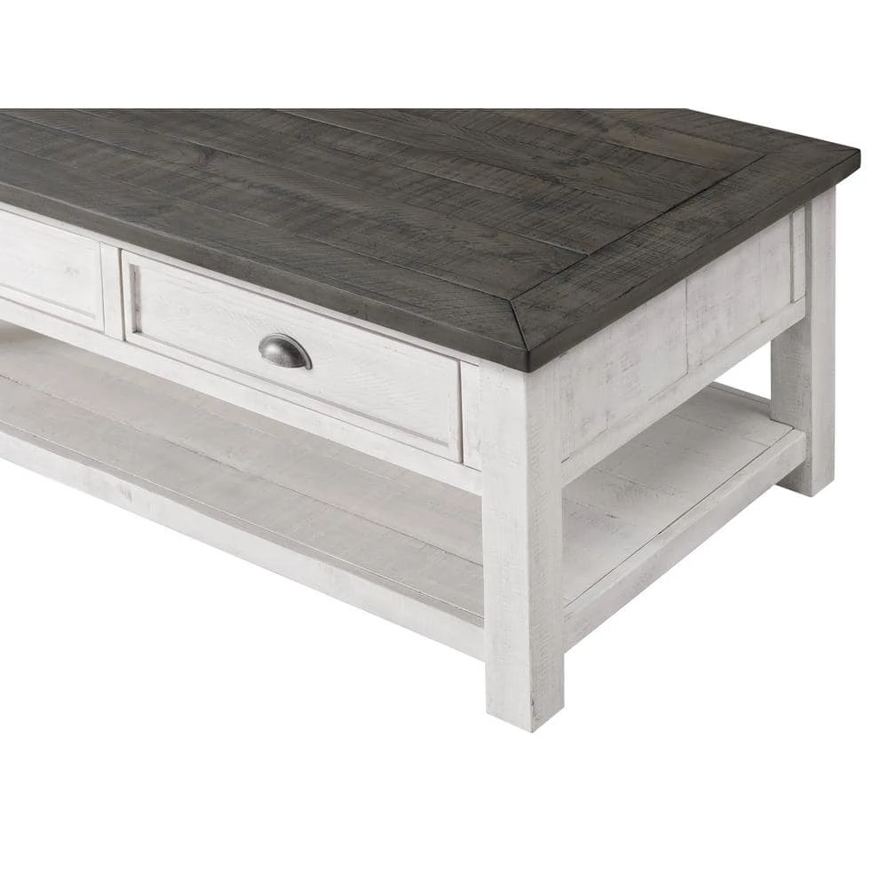 Monterey 50 in. White/Gray Large Rectangle Wood Coffee Table with Drawers by Martin Svensson Home 6 Monterey 50 in. White/Gray Large Rectangle Wood Coffee Table with Drawers by Martin Svensson Home - Image 6