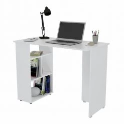 39.4" W White Computer Desk with 3 Shelves by Inval 9 39.4" W White Computer Desk with 3 Shelves by Inval -EVERGLADE HOME Shop white inval computer desks es 17703 40 1000