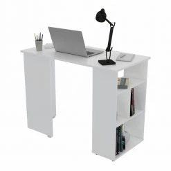 39.4" W White Computer Desk with 3 Shelves by Inval 10 39.4" W White Computer Desk with 3 Shelves by Inval -EVERGLADE HOME Shop white inval computer desks es 17703 66 1000