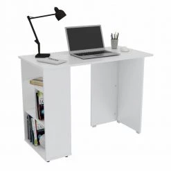 39.4" W White Computer Desk with 3 Shelves by Inval 11 39.4" W White Computer Desk with 3 Shelves by Inval -EVERGLADE HOME Shop white inval computer desks es 17703 77 1000