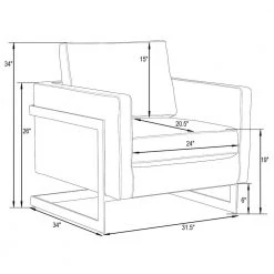 Lincoln Modern Gold Frame White Leather Upholstered Accent Armchair by Leisuremod 13 Lincoln Modern Gold Frame White Leather Upholstered Accent Armchair by Leisuremod -EVERGLADE HOME Shop white leisuremod accent chairs la31w l 31 1000