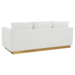 Nervo 83" Mid-Century Modern Upholstered Leather 3-Seater Sofa With Gold Frame in White by Leisuremod 13 Nervo 83" Mid-Century Modern Upholstered Leather 3-Seater Sofa With Gold Frame in White by Leisuremod -EVERGLADE HOME Shop white leisuremod sofas couches ns83w l 44 1000